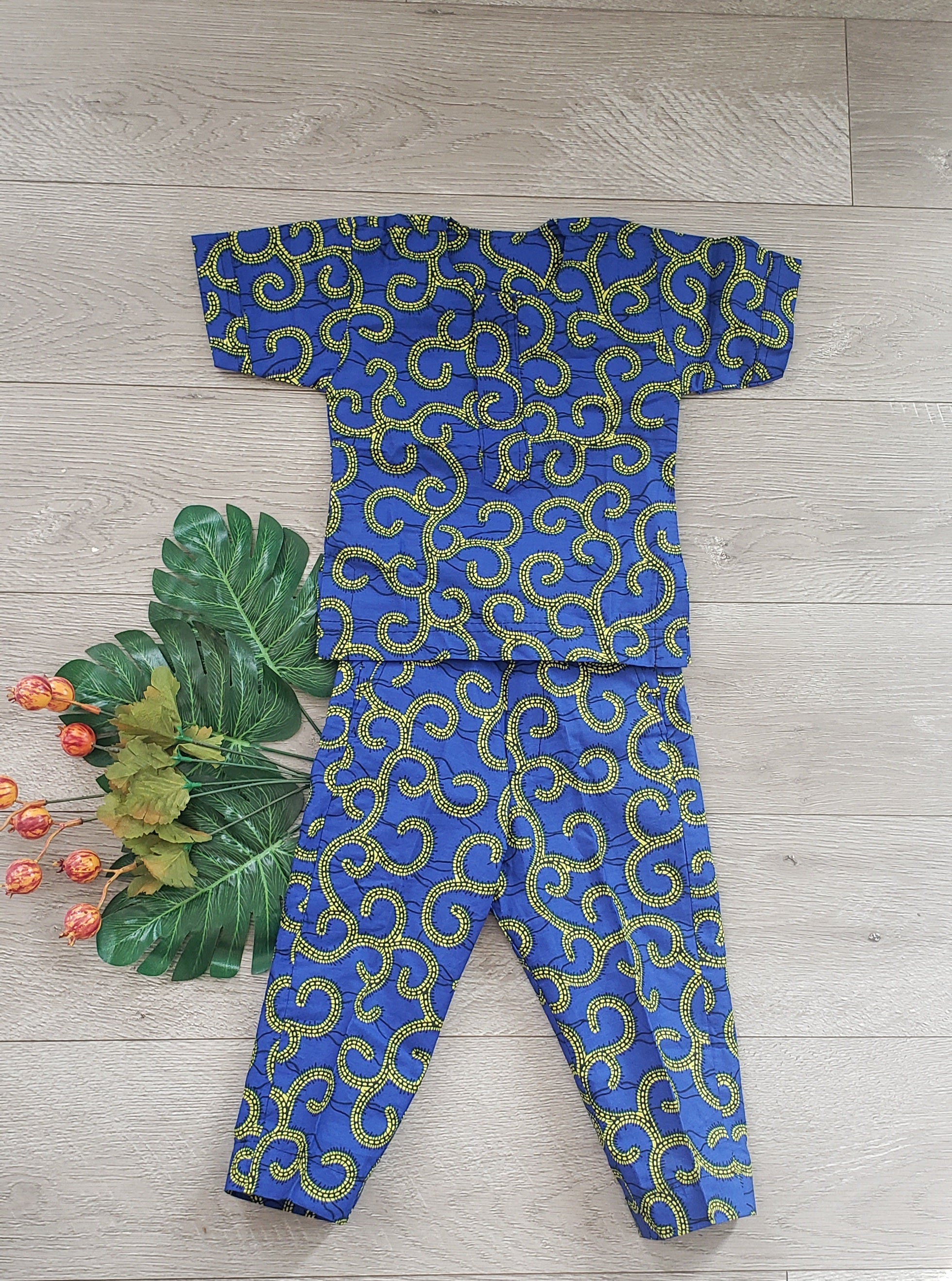 Swirl Baby Toddler Kids African Print Tunic and Pants Set