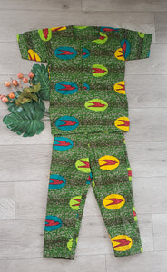 Flight Kid's African Print Short Sleeve Tunic and Pants Set