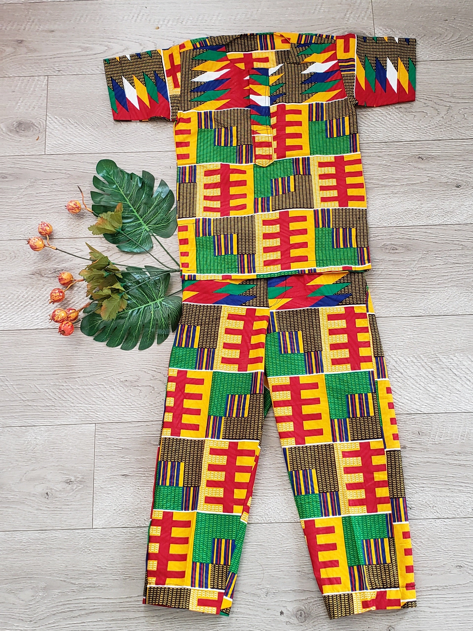 Motherland Toddler Kids African Print Tunic and Pants Set