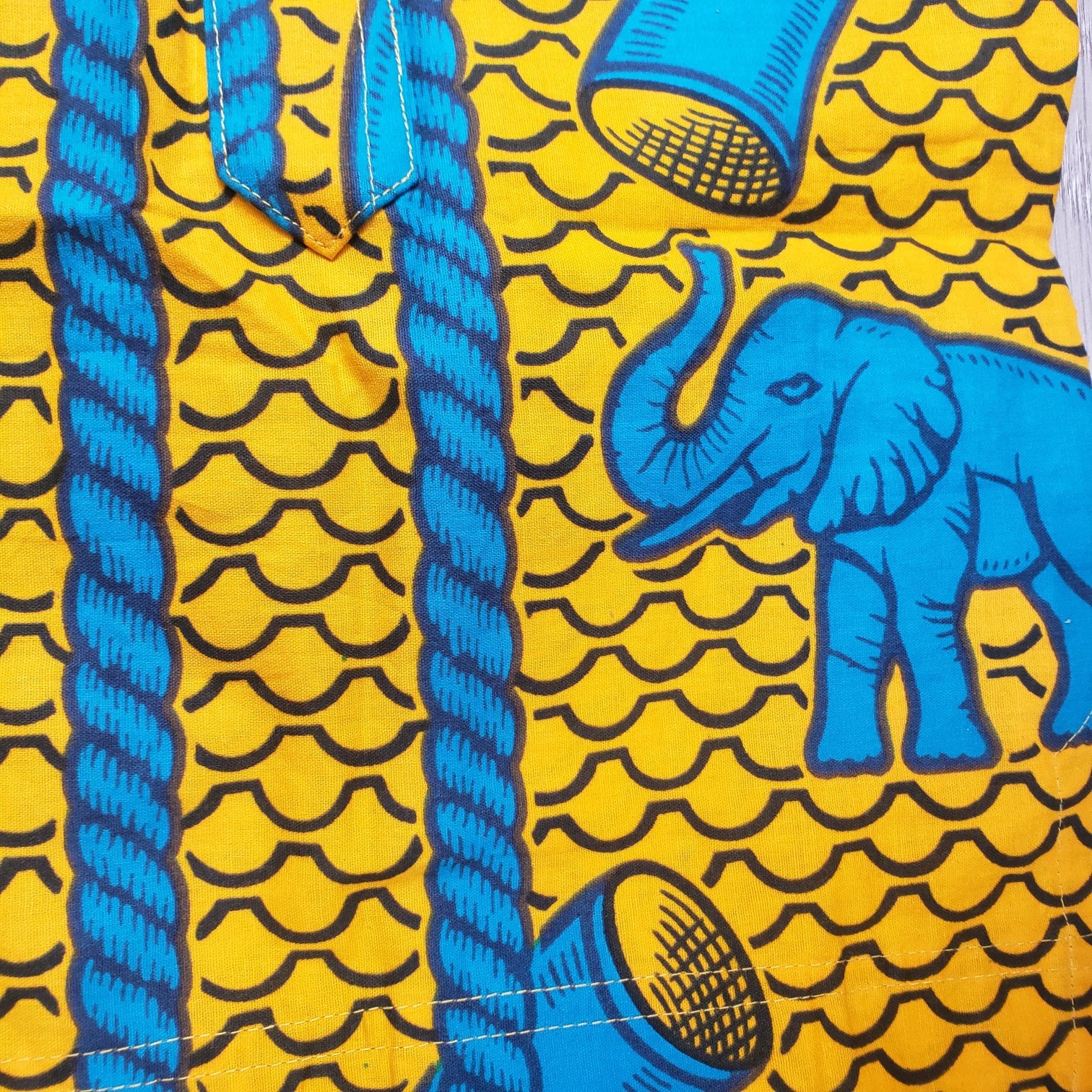 Mighty Elephants Toddler Kids African Print Tunic and Pants Set