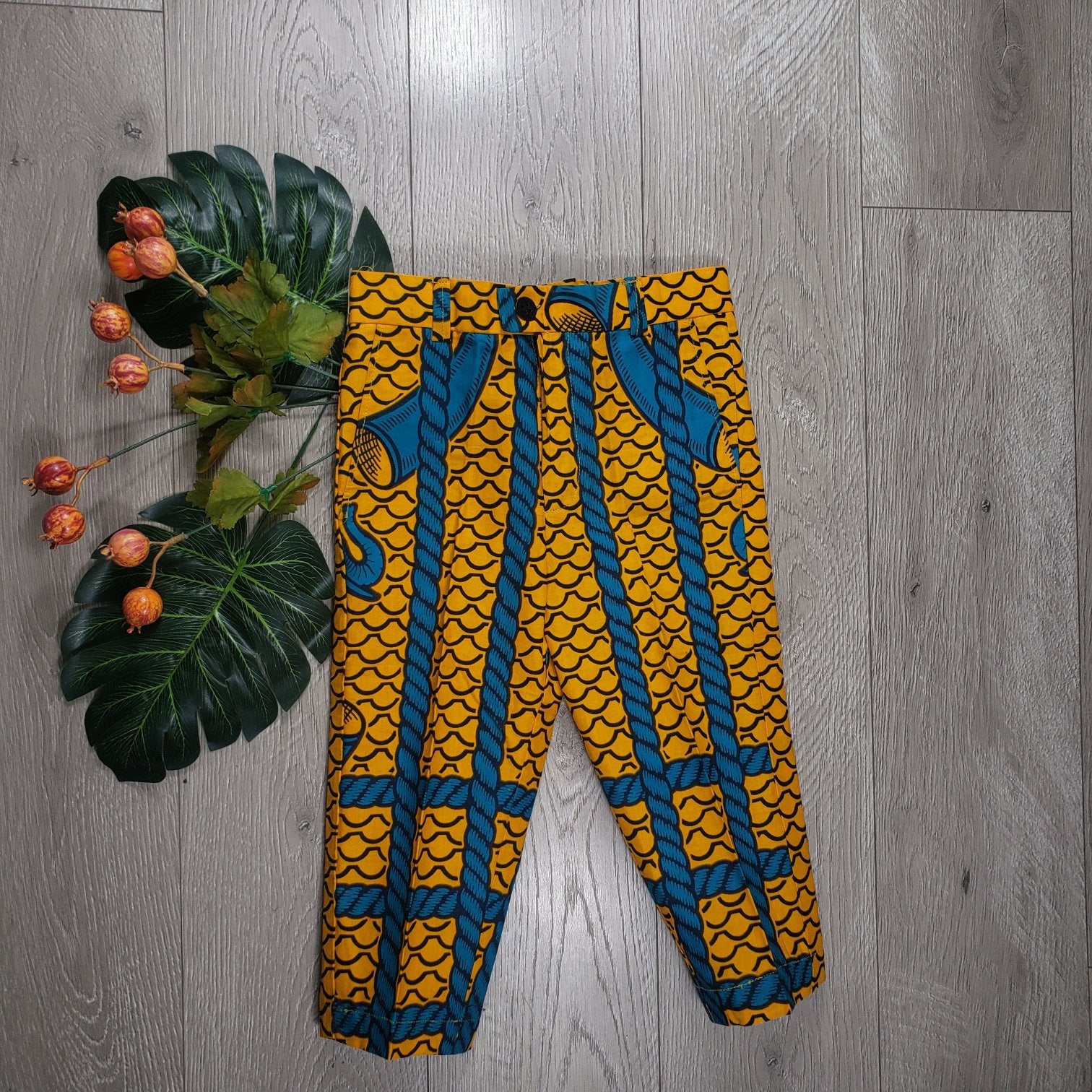 Mighty Elephants Toddler Kids African Print Tunic and Pants Set