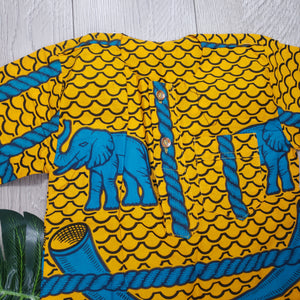 Mighty Elephants Toddler Kids African Print Tunic and Pants Set