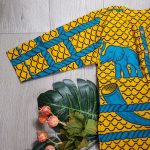 Mighty Elephants Toddler Kids African Print Tunic and Pants Set